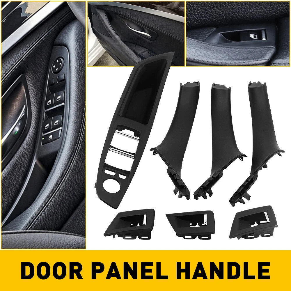 Black For 10-16 BMW 5 Series F10 F11 Inner Door Panel Handle Pull Trim Cover EOA 6B93BC-57