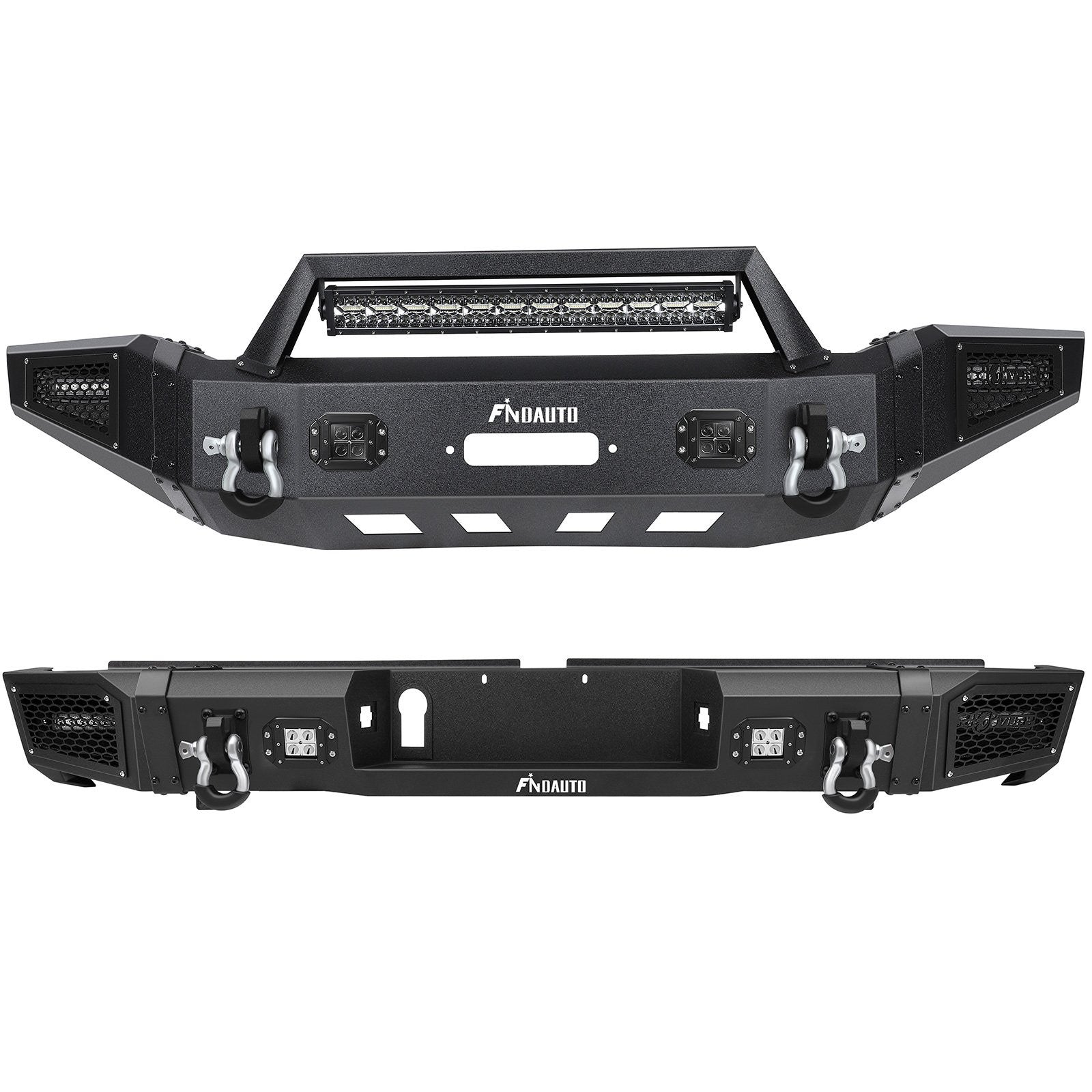 Off road Front Rear Bumper w/Winch LED Lights D-ring For 2014-2019 Toyota Tundra KOEEP