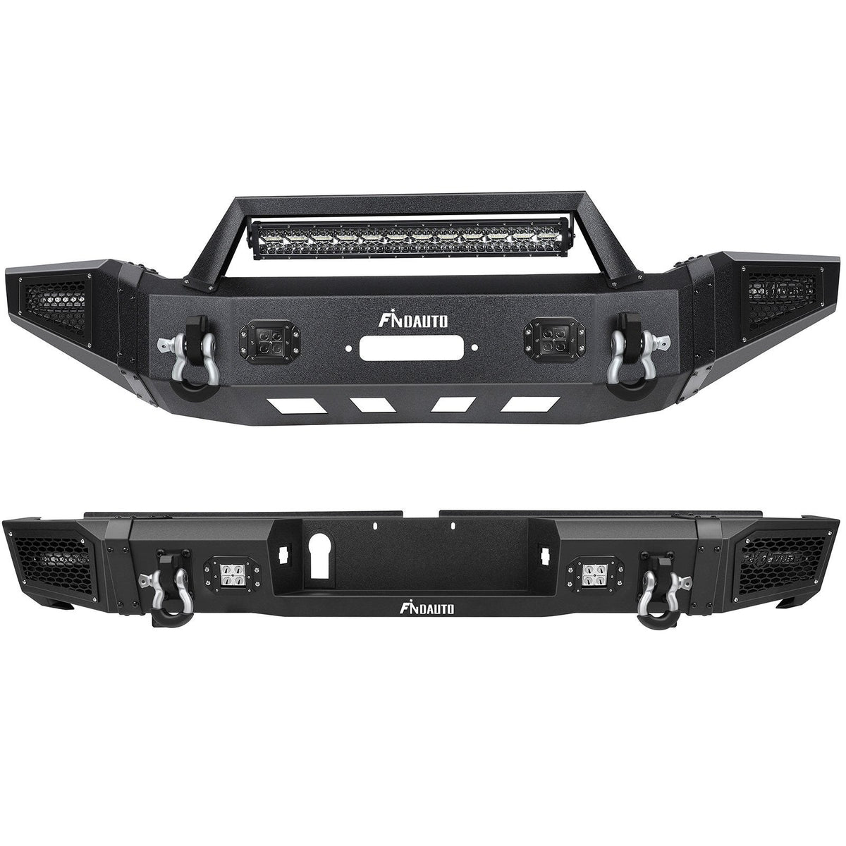 Off road Front Rear Bumper w/Winch LED Lights D-ring For 2014-2019 Toyota Tundra KOEEP