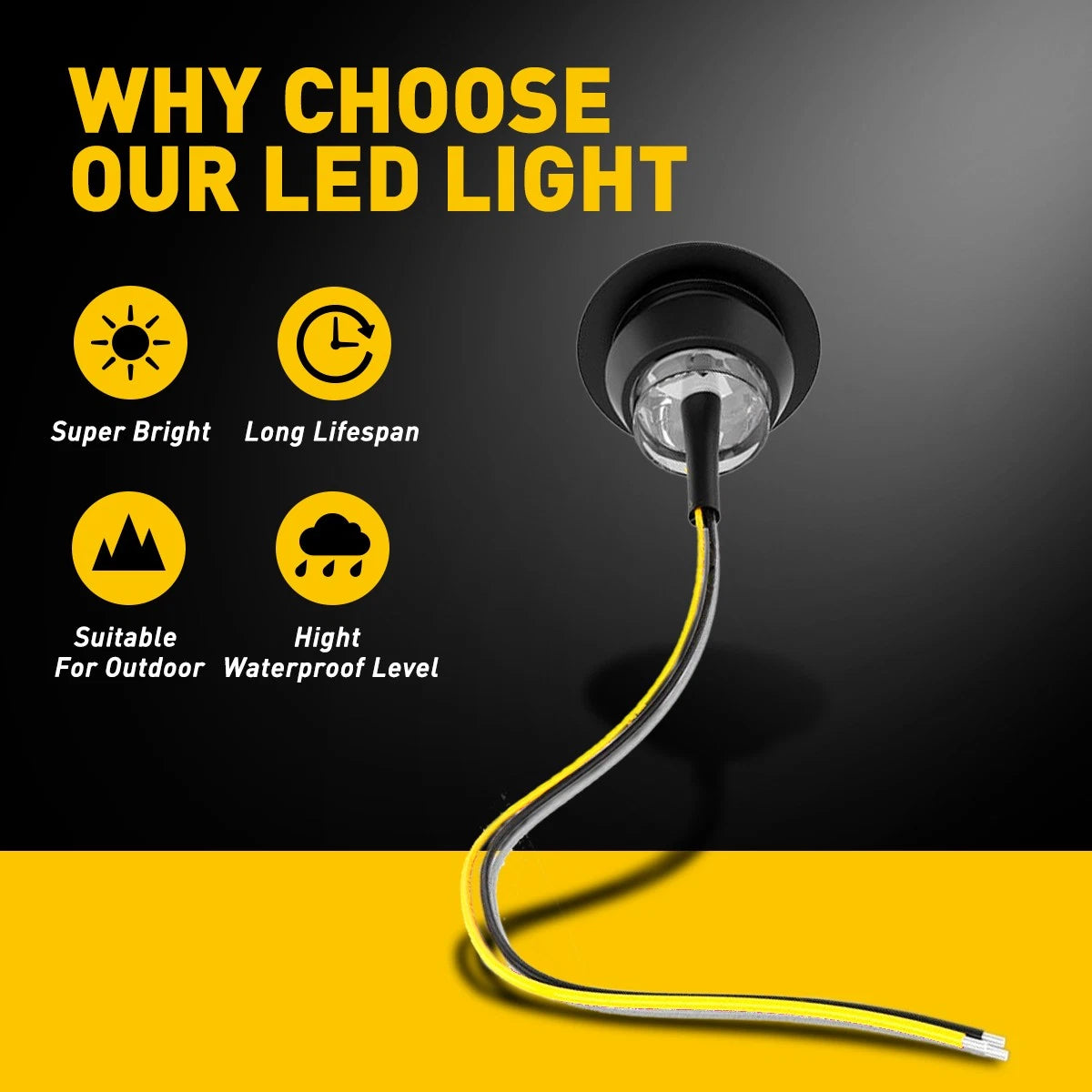 20X 3/4" Amber White Small Round Side Marker lights LED Mini Button lamps 12V EA 6B93BC-57