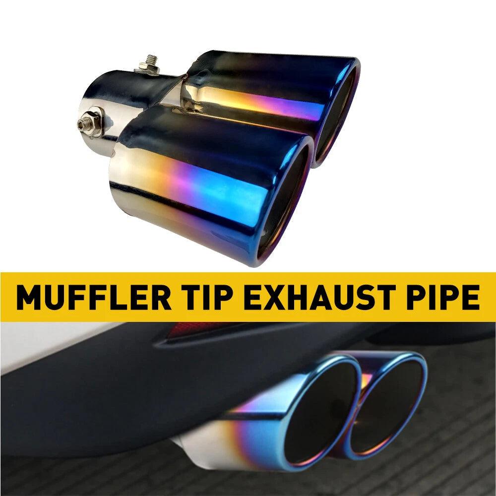 Car Muffler Tip Dual Exhaust Pipe Tail Burnt Titanium Stainless Steel EOA 6B93BC-57