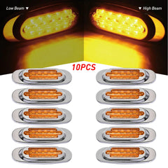 Marker Lights 6.5" LED Truck RV Trailer Oval Clearance Side Light Amber Red EOA 6B93BC-57