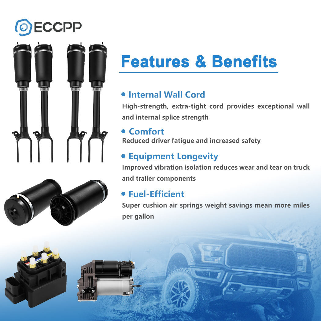 8* F+R Air Suspension Spring Strut Valve Block Compressor Kit For Mercedes GL450 6B93BC-57