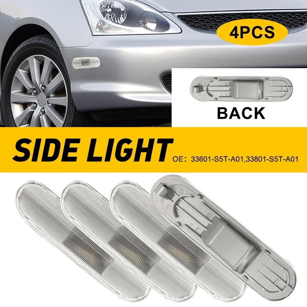 4X For 2002-2005 Honda Civic Si EP3 3Door LED Side Marker Light Waterproof EOA 6B93BC-57