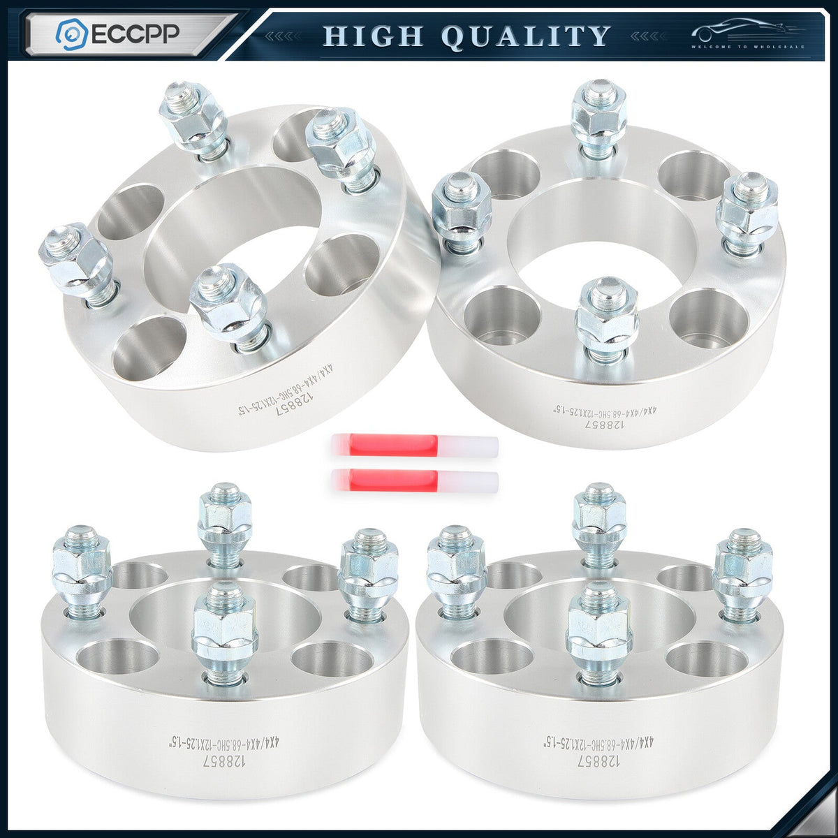 ECCPP 4Pcs 1.5" 4x4"/ 4x101.6 Wheel Spacers 12x1.25 68.5 CB For Yamaha Golf Cart ECCPP