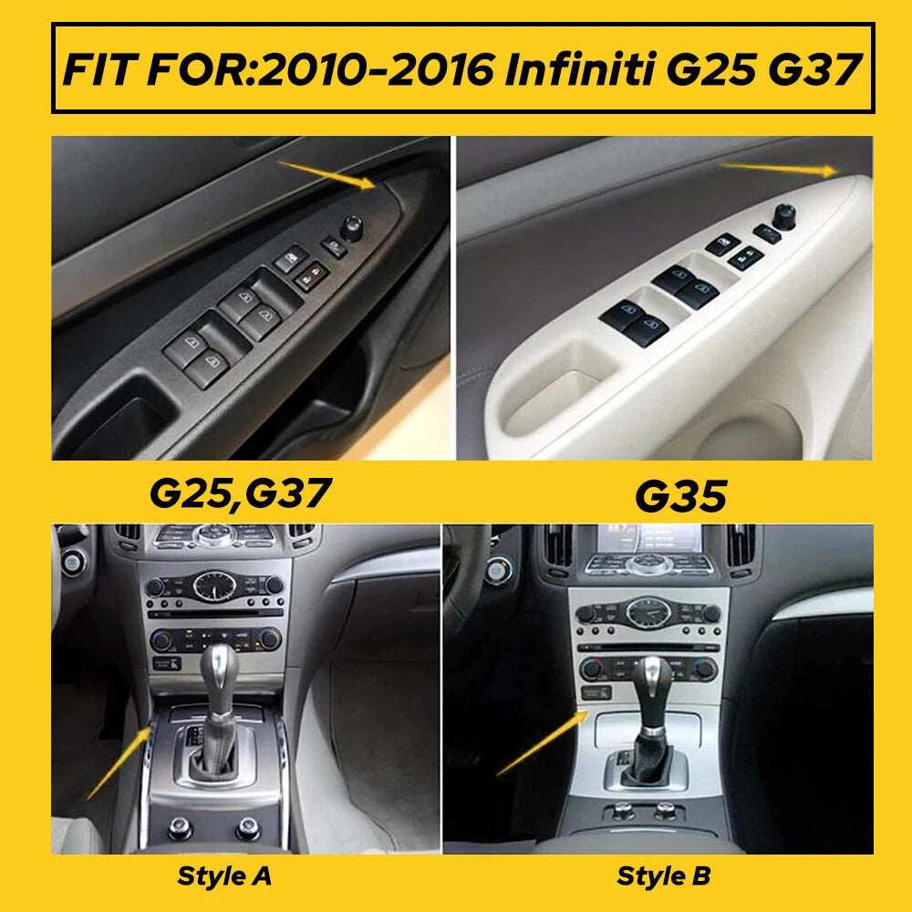 Carbon Fiber Full Interior Kit Cover Trim For Infiniti G37 Sedan 2010-2013 EOA 6B93BC-57