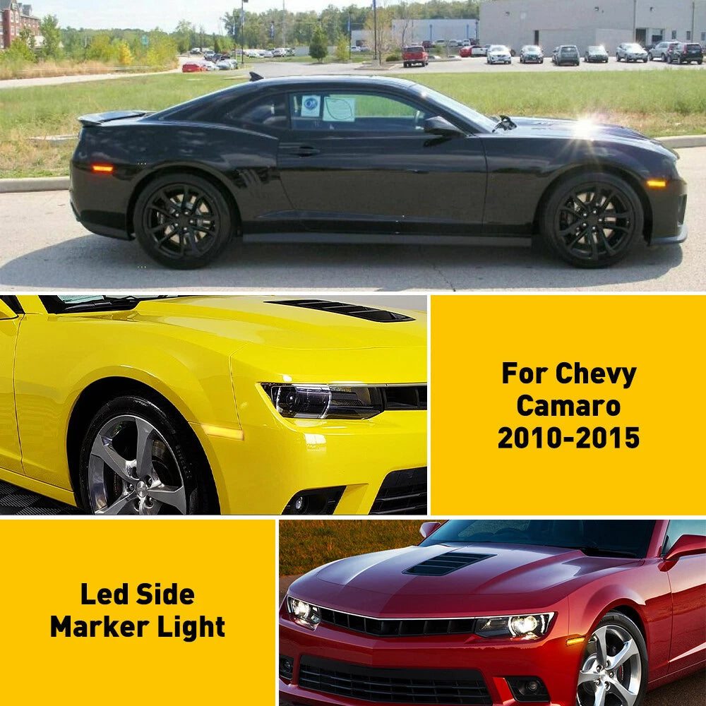 4x Smoked Lens LED Front Rear Side Bumper Marker Lights For 2010-15 Chevy Camaro 6B93BC-57
