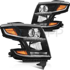 ECCPP Headlights Assembly For Chevrolet Suburban Tahoe 2015-2020 Pair Black 6B93BC-57