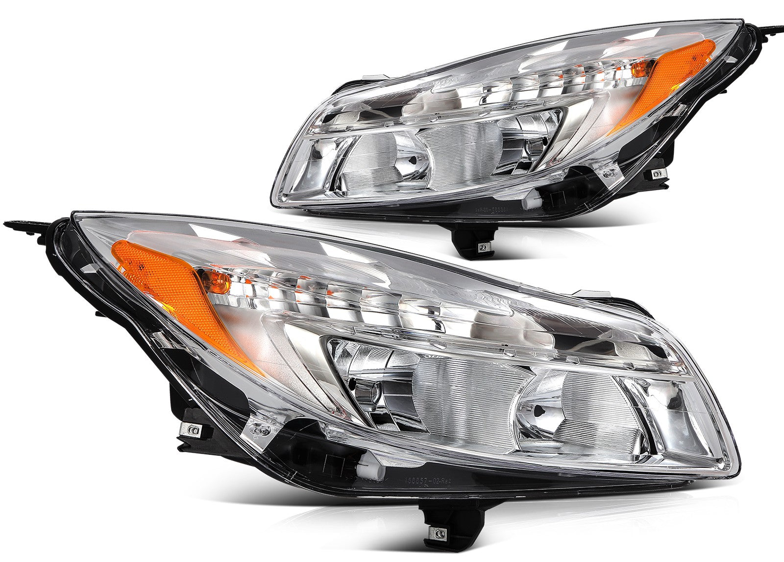 ECCPP Headlights Assembly For Buick Regal 2.0L 2.4L 2011-2013 Pair Chrome Amber 6B93BC-57