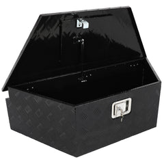 39"X16.5"X12" Aluminum Trailer Storage Tongue Tool Box Pickup Truck Bed Black