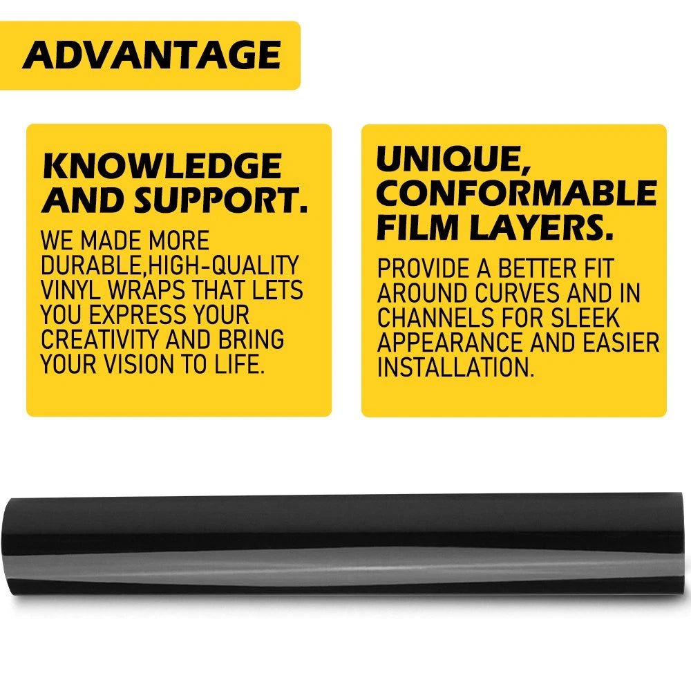 Gloss Black Vinyl Automotive Wrap Film Roll Wrap Car Stickers 59IN x 11.8IN EOA 6B93BC-57