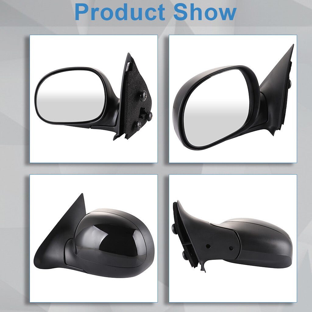 Driver Side Power Mirror For 1997-2004 Ford F150 Manual Fold Black 6B93BC-57