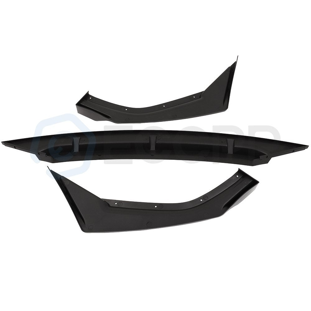 3x Front Lip Splitters For 19-20 Honda Civic 10th Gen Glossy Black 6B93BC-57