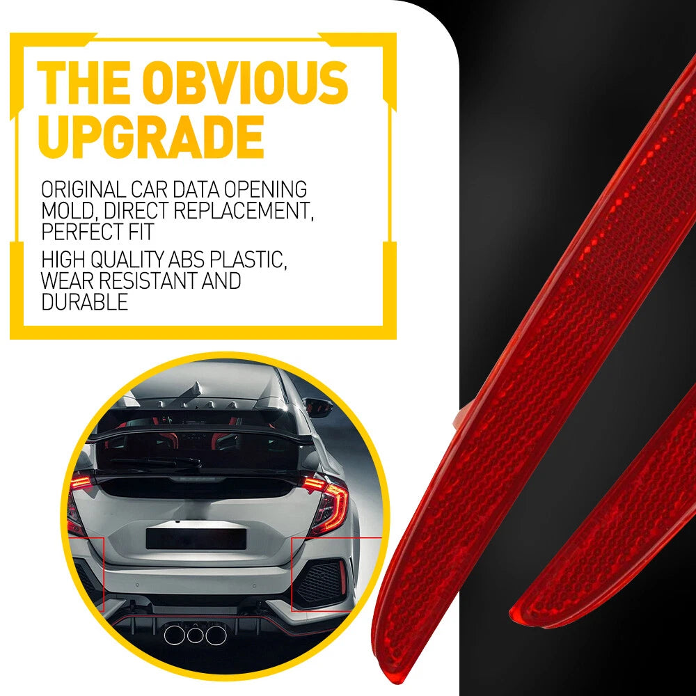 Red Lens Bumper Reflector for 2017-2021 Honda Civic Hatchback 33555-TDJ-J01 EOA 6B93BC-57