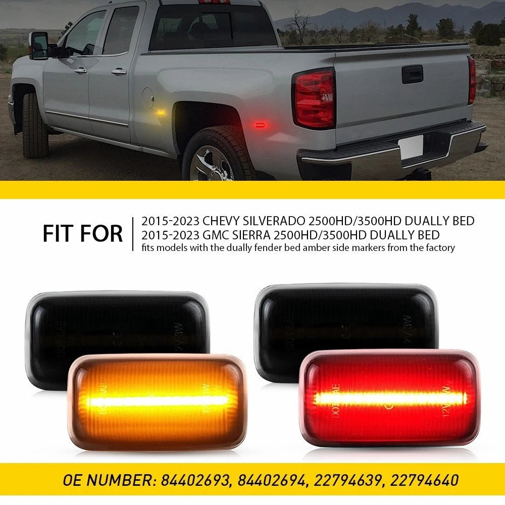 For 2015-2023 Chevy Silverado 2500HD/3500HD Fender Marker Dually Bed LED Light A 6B93BC-57