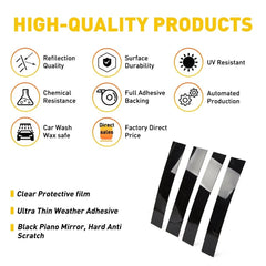 Glossy Black Pillar Post for Cadillac Escalade 07-14 Set Door Trim Cover Kit EOA 6B93BC-57