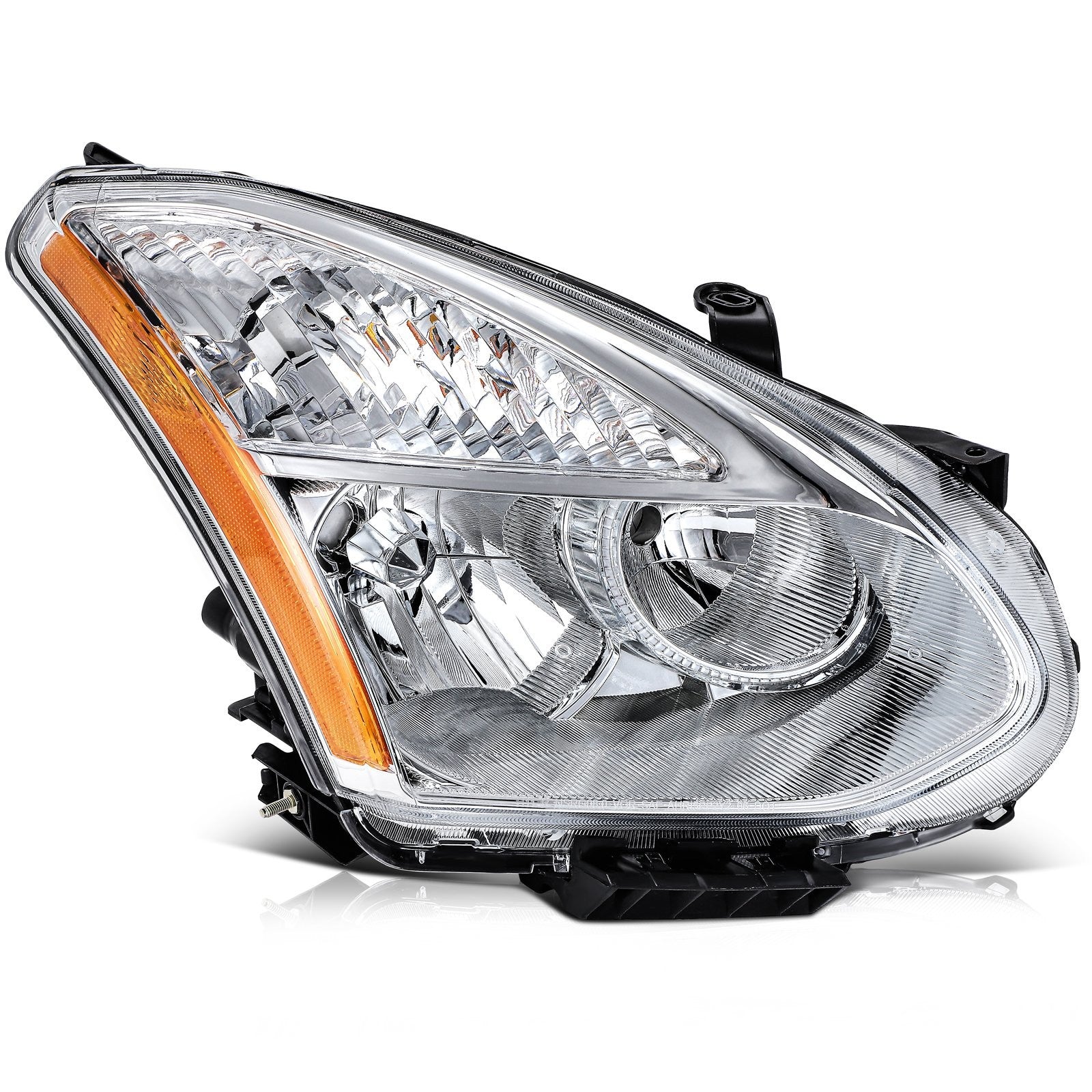 Pair Kit Headlights Assembly For 2012-2015 Nissan For Rogue 2.5L Chrome Amber 6B93BC-57