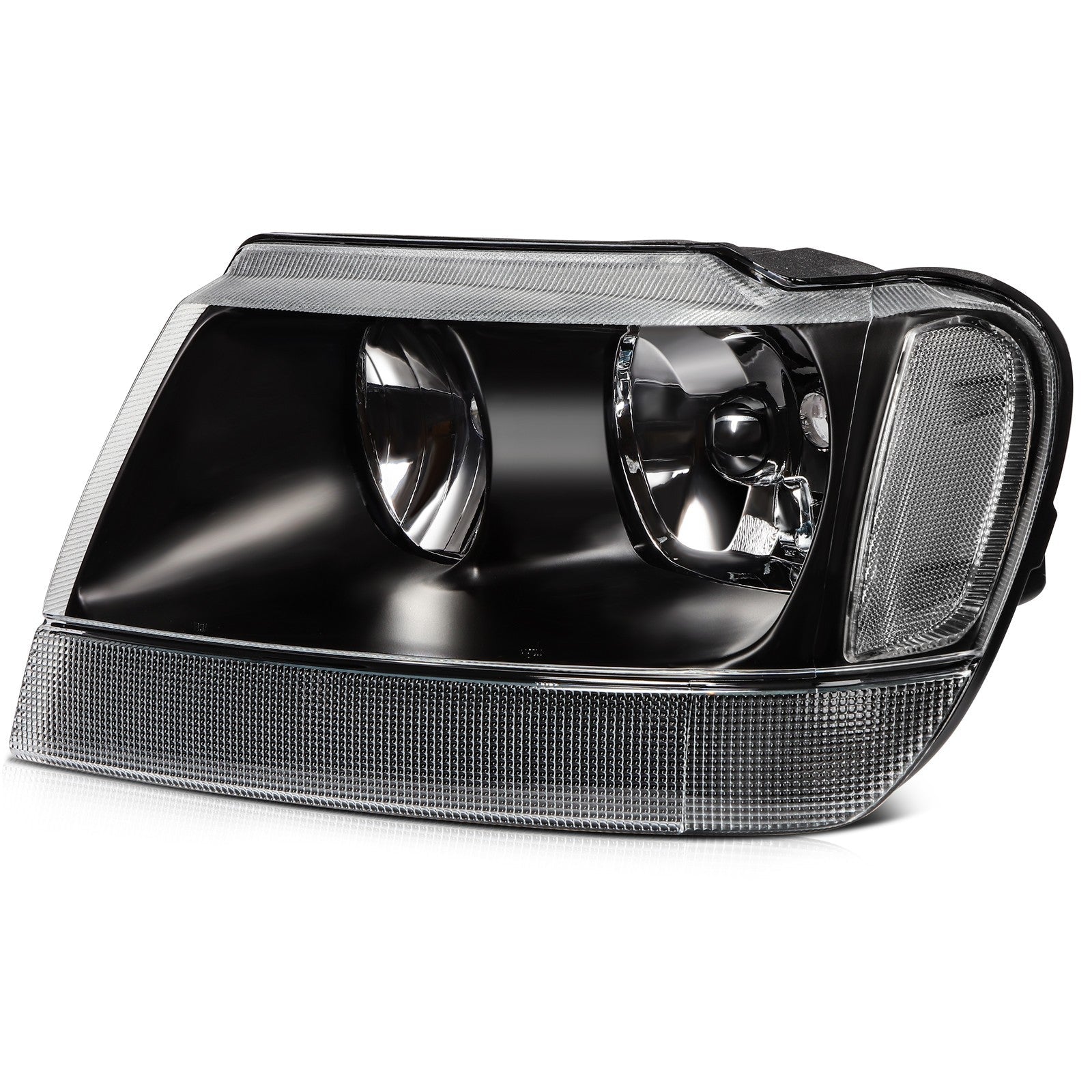 ECCPP Headlights Assembly For Jeep Grand Cherokee 4.0L 4.7L 1999-2004 Pair Black 6B93BC-57