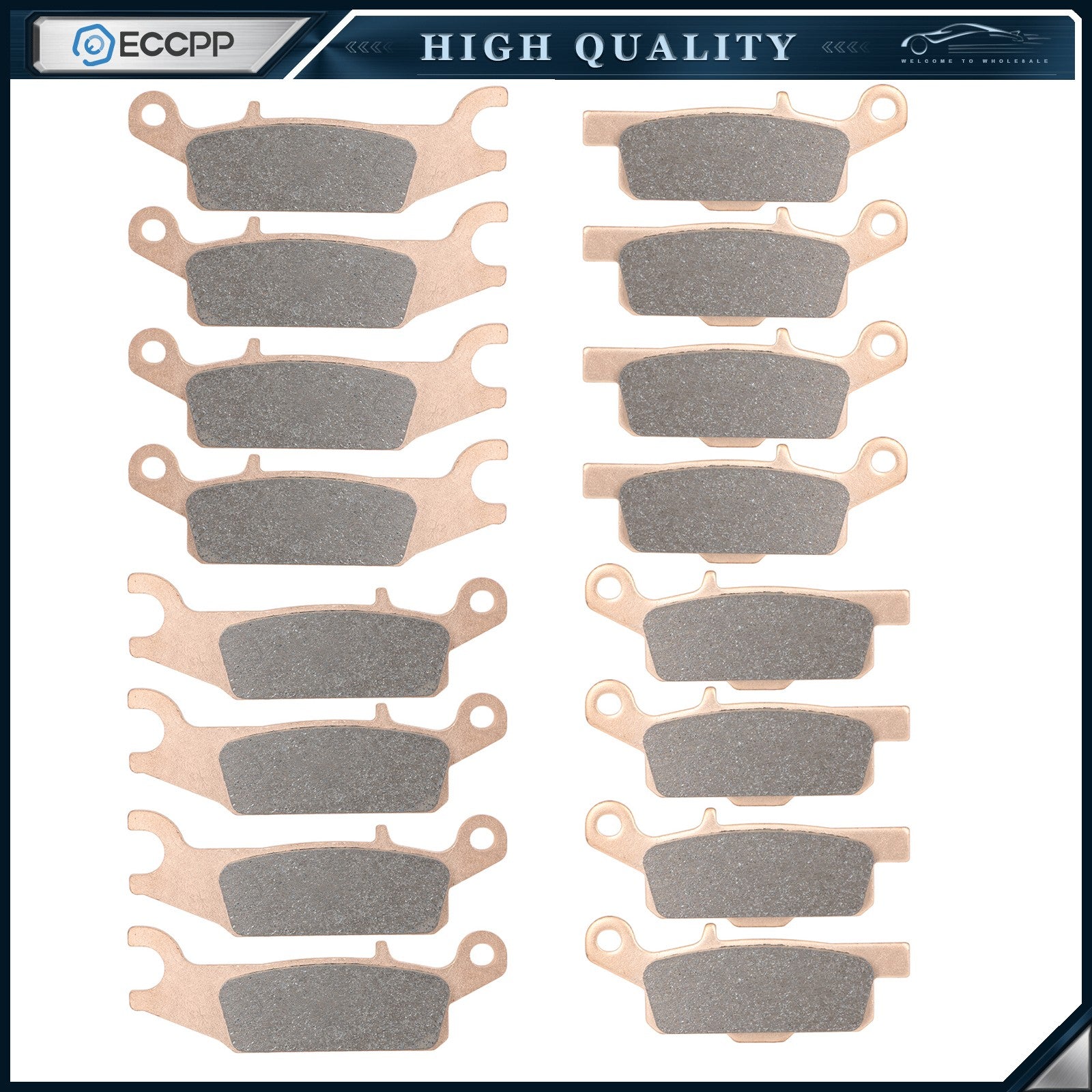 Front Rear Brake Pads For Yamaha Grizzly YFM 550 700 2007-2009 2010 2011 8 sets 6B93BC-57