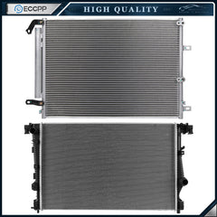 Aluminum Radiator & AC Condenser Cooling Kit For 2014-2017 2018 Jeep Cherokee 6B93BC-57