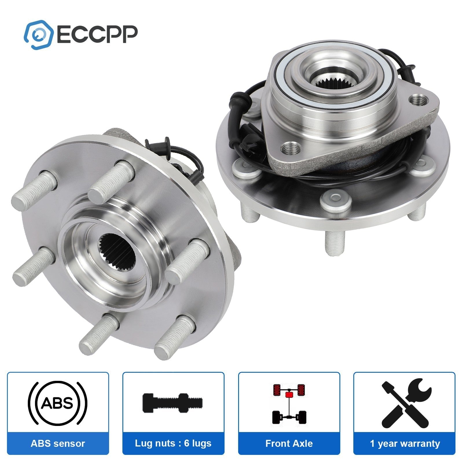 Pair Front Wheel Hub Bearings Assembly For Infiniti QX80 QX56 For Nissan Armada 6B93BC-57