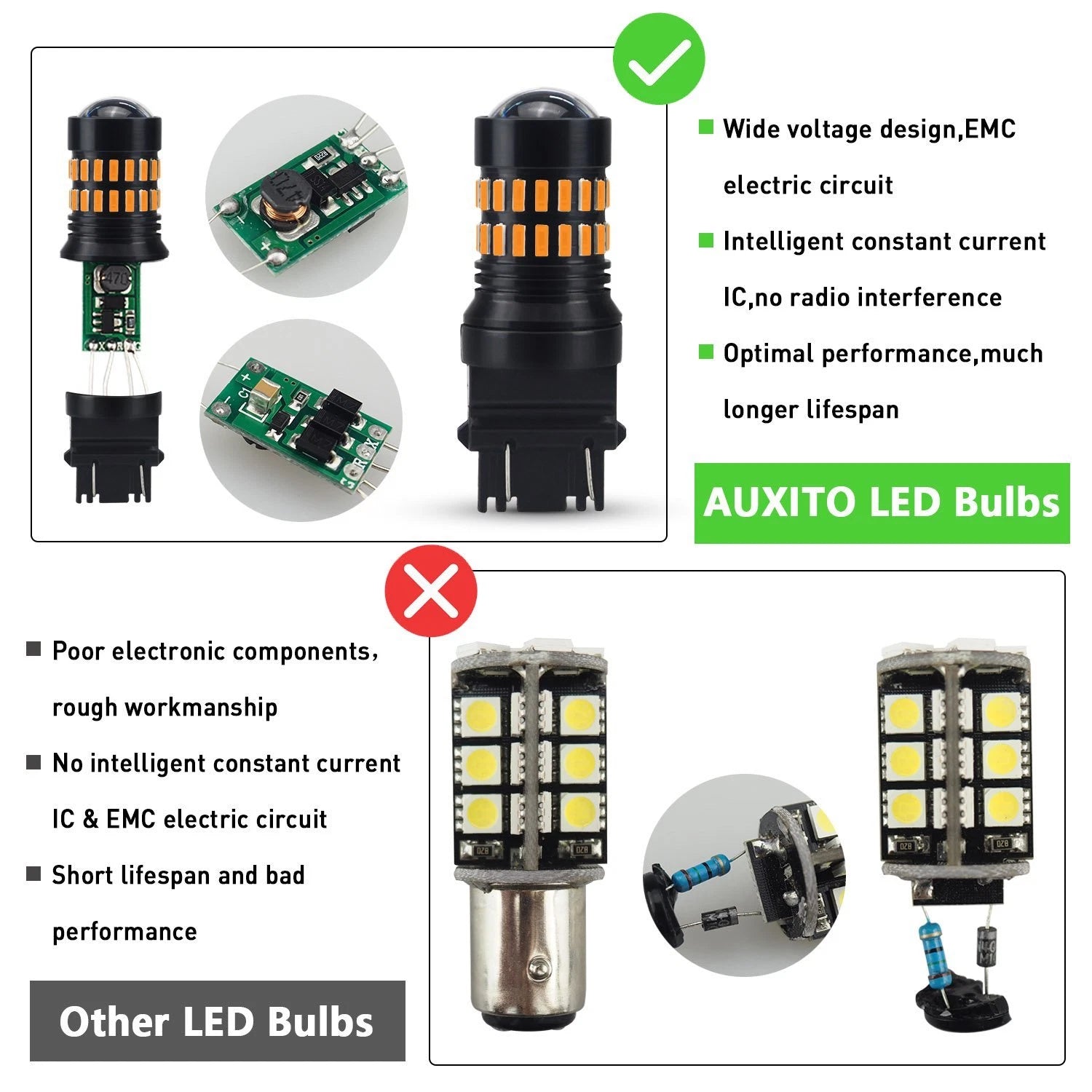 AUXITO Turn Signal Light 3157 3157A LED Bulb For Ford F150 F250 F350 Super Duty AUXITO
