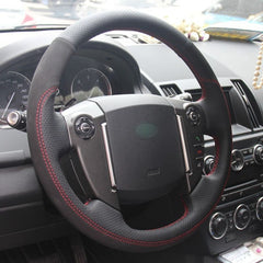 Leather Steering Wheel Hand-stitch on Wrap Cover For Land Rover Freelander 2 13+