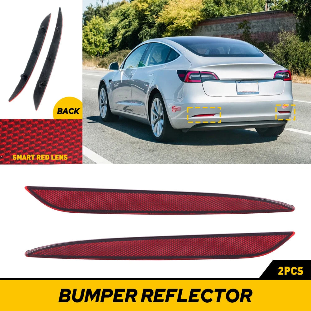 Rear Bumper Reflector Tail Case Left Lamp & Right For 2017-2023 Tesla Model 3 6B93BC-57
