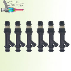 6pcs Fuel Injectors For Isuzu Axiom Rodeo Trooper Honda Acura SLX V6 25166922 6B93BC-57