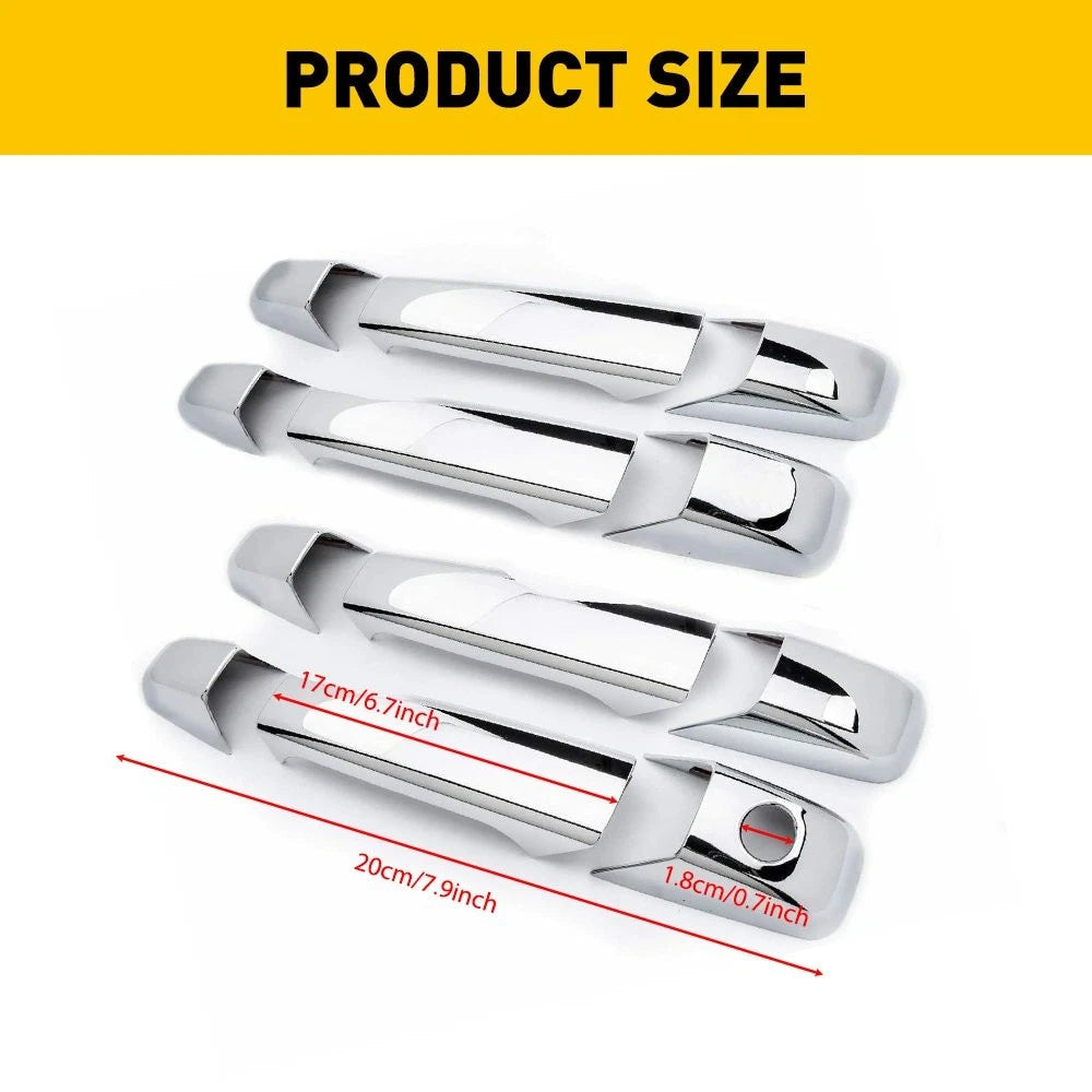 For 07-13 Chevy Silverado GMC Sierra 1500 3500 2500 CHROME 4Dr Handle Covers EOA 6B93BC-57