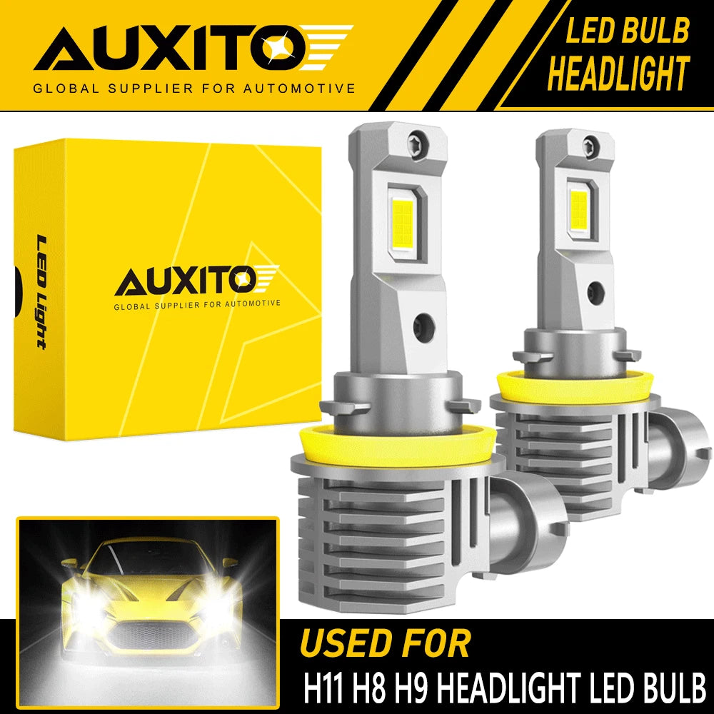 2X AUXITO H11 H8 LED Headlight Super Bright Kit White 24000LM HIGH/LOW BEAM EOA AUXITO