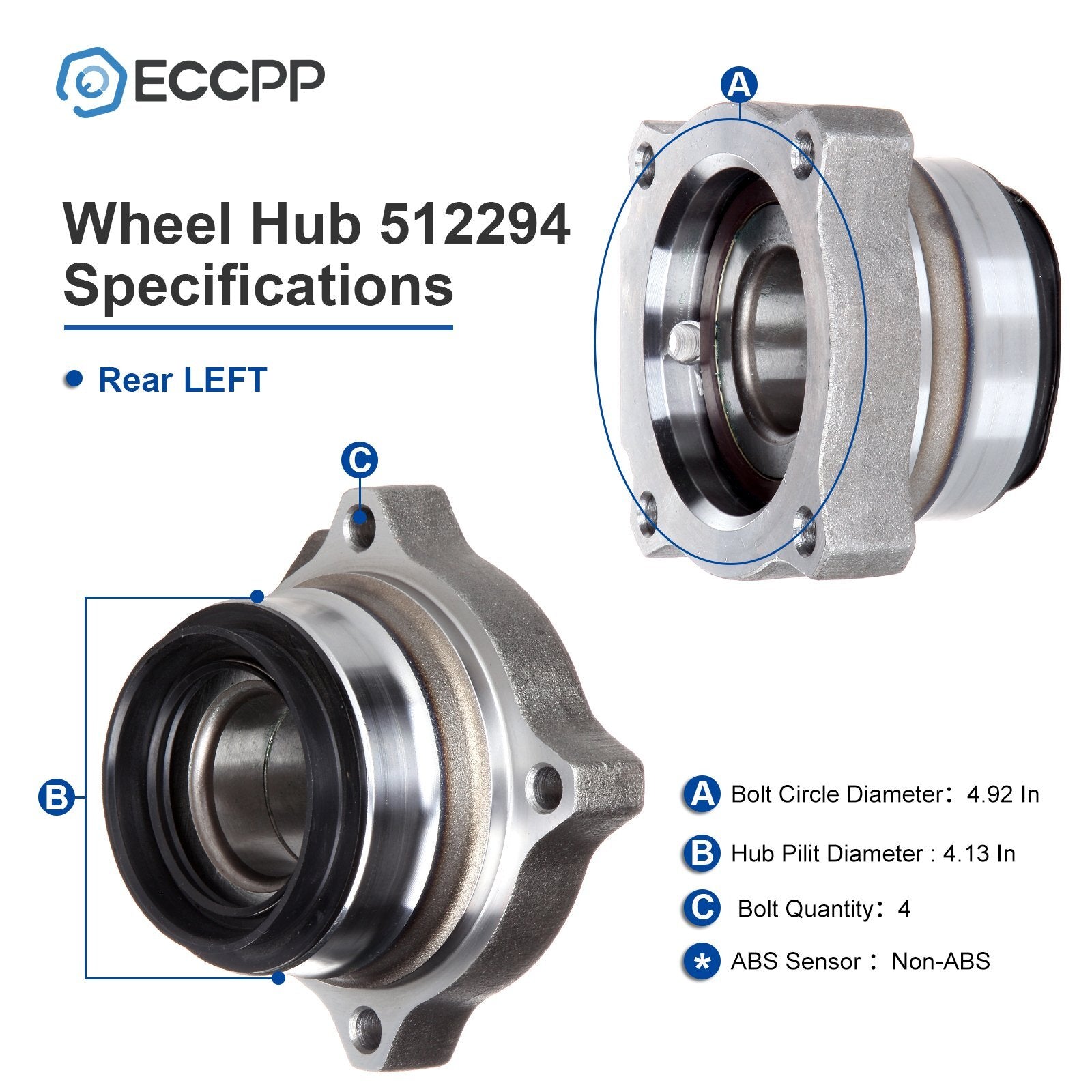 2Pcs Wheel Bearing Modules Rear For Toyota Tacoma 2005-2021 2018 2015 2010 W/ABS 6B93BC-57