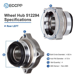 2Pcs Wheel Bearing Modules Rear For Toyota Tacoma 2005-2021 2018 2015 2010 W/ABS 6B93BC-57