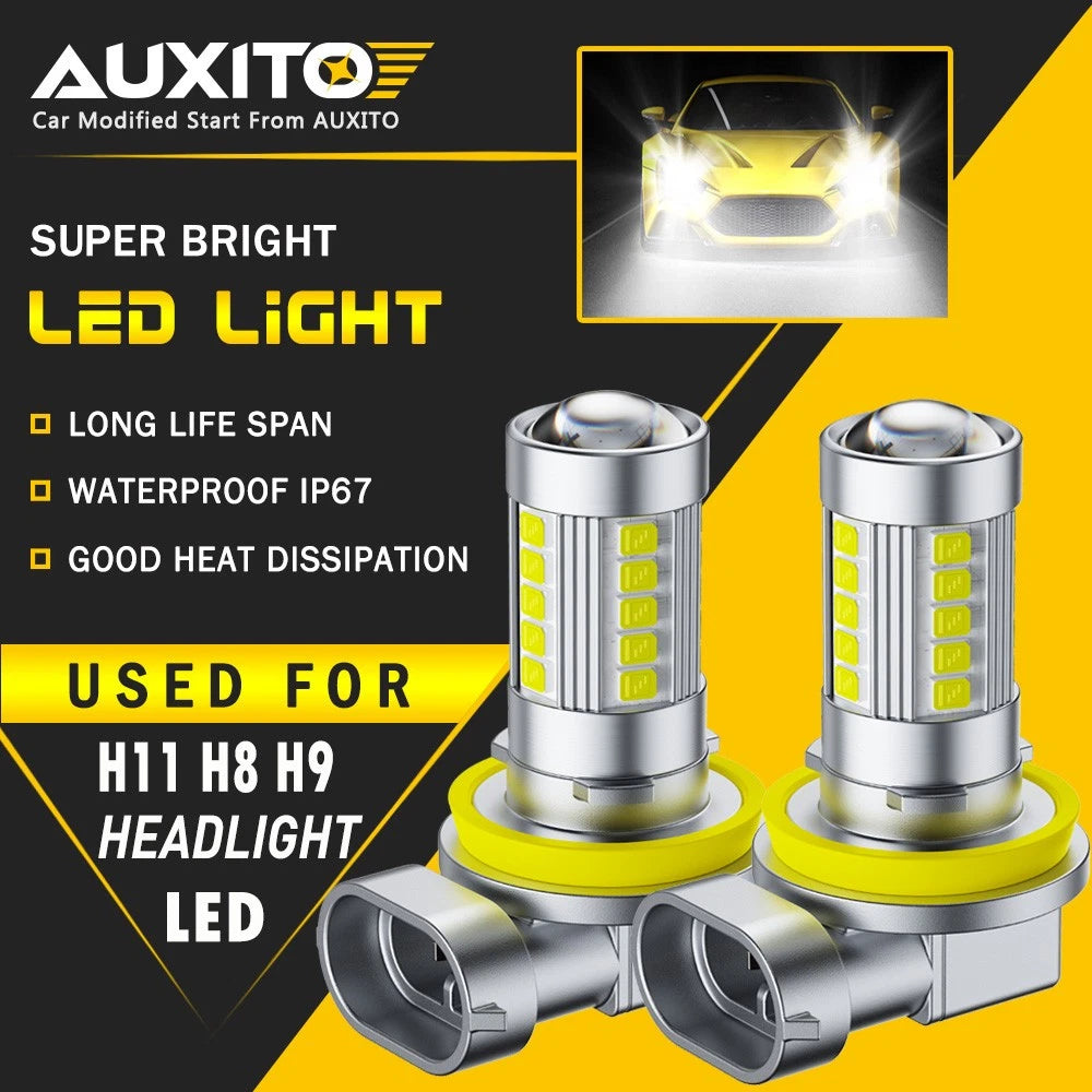 AUXITO H11 LED Headlight Kit Low Beam Bulbs Super Bright 6500K White 20000LM 6GA AUXITO