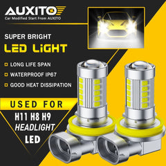 AUXITO H11 LED Headlight Kit Low Beam Bulbs Super Bright 6500K White 20000LM 6GA AUXITO