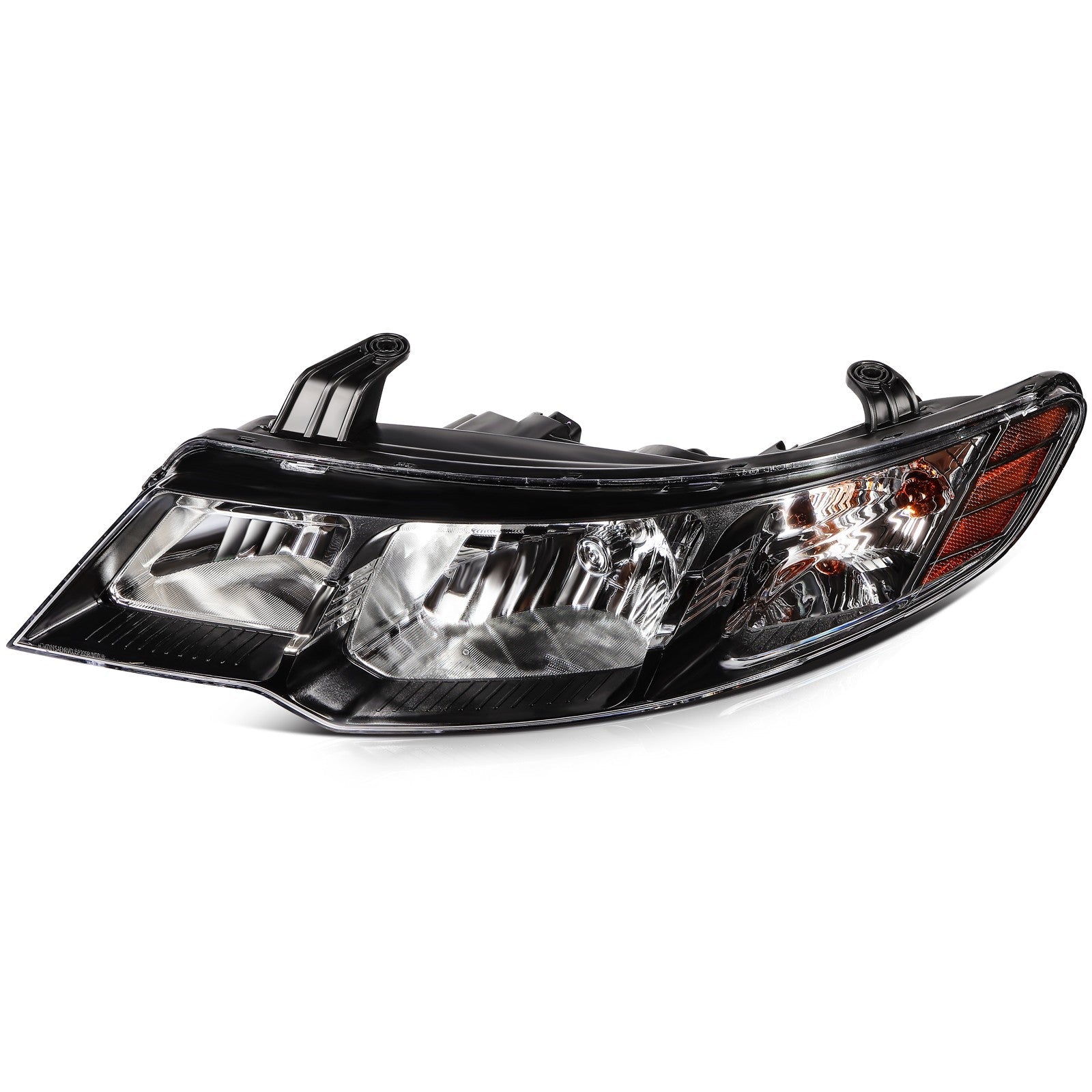 Pair Halogon Headlights Assembly For 2010-2013 Kia Forte 2.0L 2.4L Black Amber 6B93BC-57