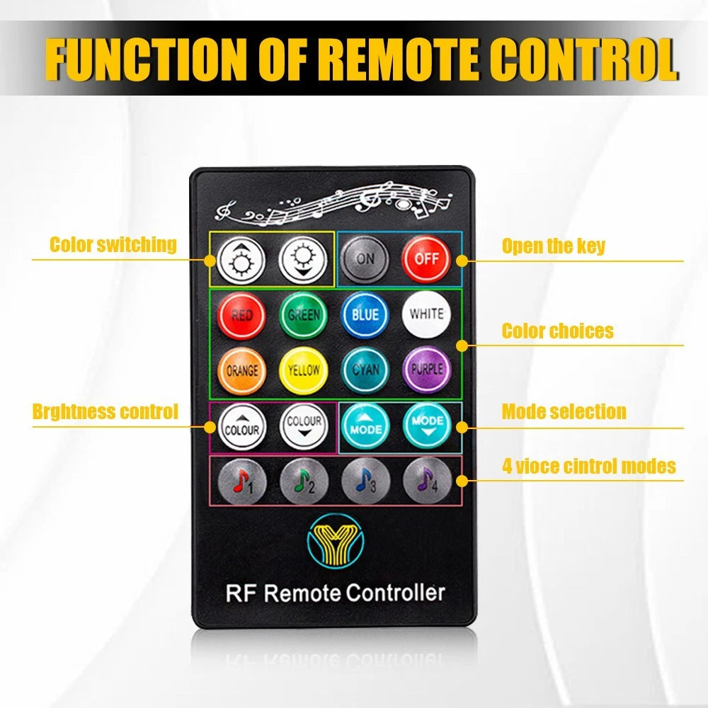 20X RGB LED Rock Lights Kit Underbody Neon Light Bluetooth App Remote Control A 6B93BC-57