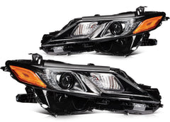 ECCPP LED Headlights Assembly For Camry SE LE L TRD 2018-2024 Pair Black Amber 6B93BC-57