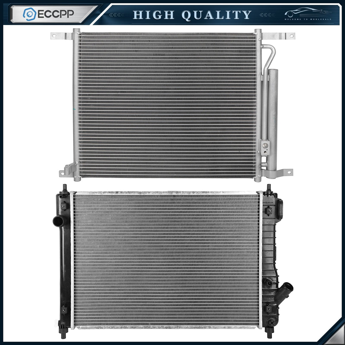 Aluminum Radiator & AC Condenser Cooling Kit For 2009-2011 Chevrolet Aveo 6B93BC-57