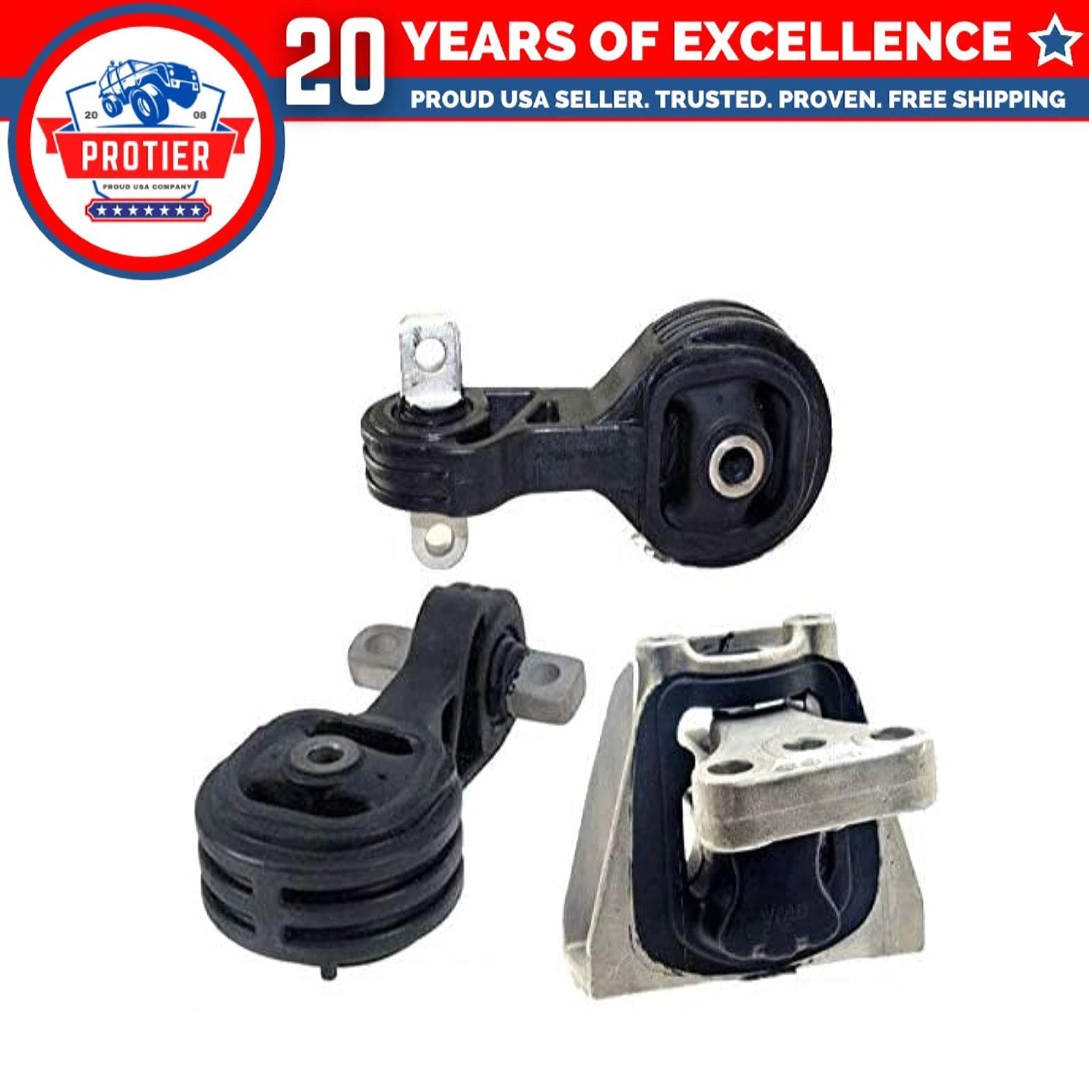 Fits 2007-2011 Honda CR-V 2.4L Torque Strut & Transmission Mount Set for AUTO 6B93BC-57