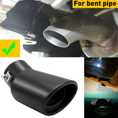 Single/Dual Exhaust Pipe Tip Rear Tail Throat Muffler Steel Stainless Bend Black 6B93BC-57