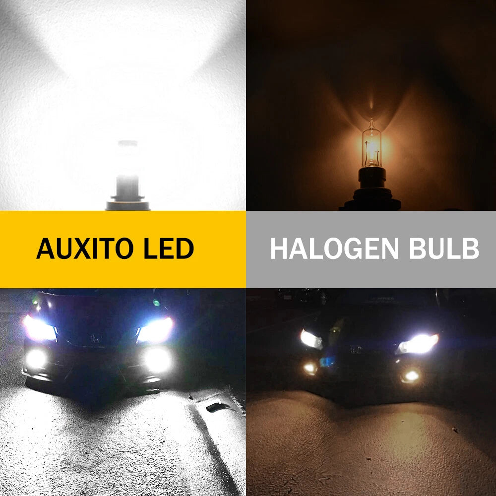 2x AUXITO PSX24W LED Fog Light Super Bright 2504 6500K Halogen Replacement Lamps AUXITO