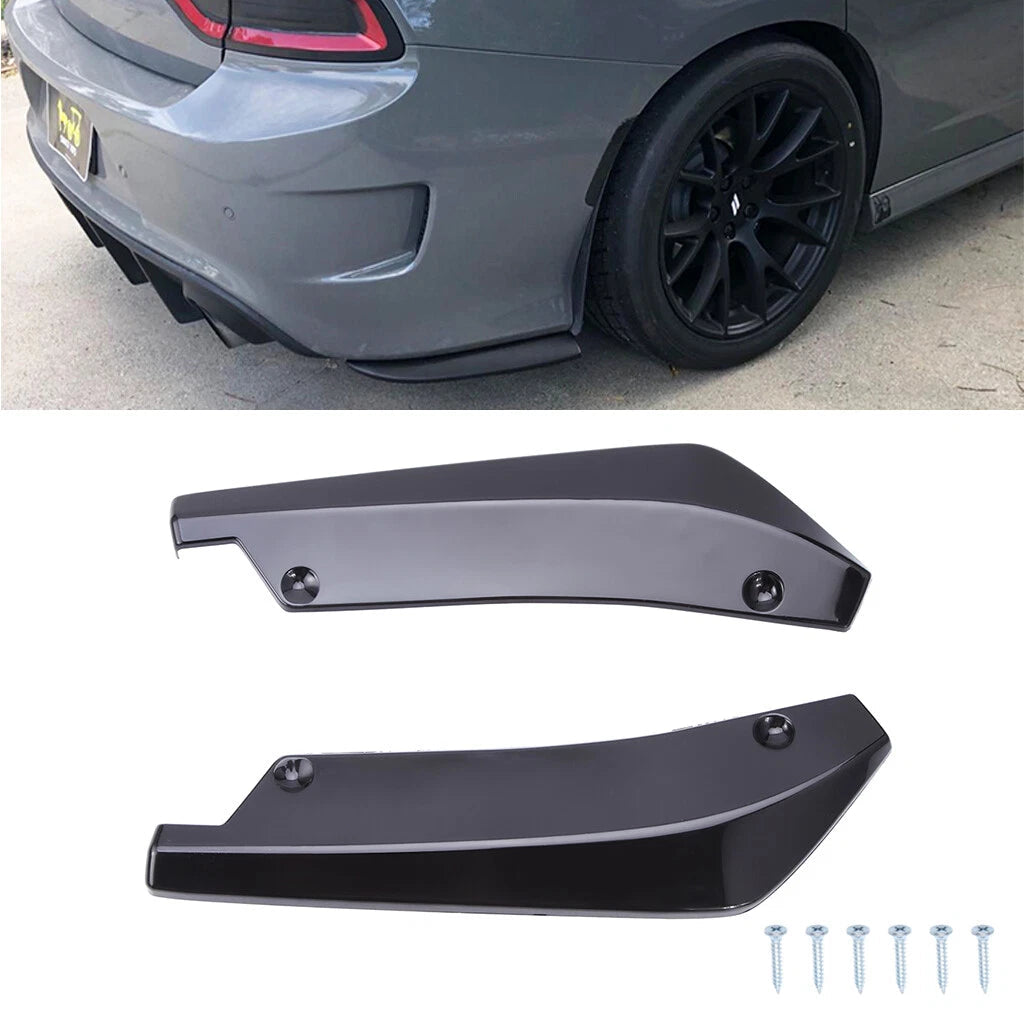 For Subaru WRX STI Spats Rear Splitter Bumper Lip Diffuser Canards Spoiler Black 6B93BC-57