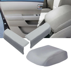 For 2009-2015 Honda Pilot Front Door Armrest & Center Console Lid Cover Leather 6B93BC-57