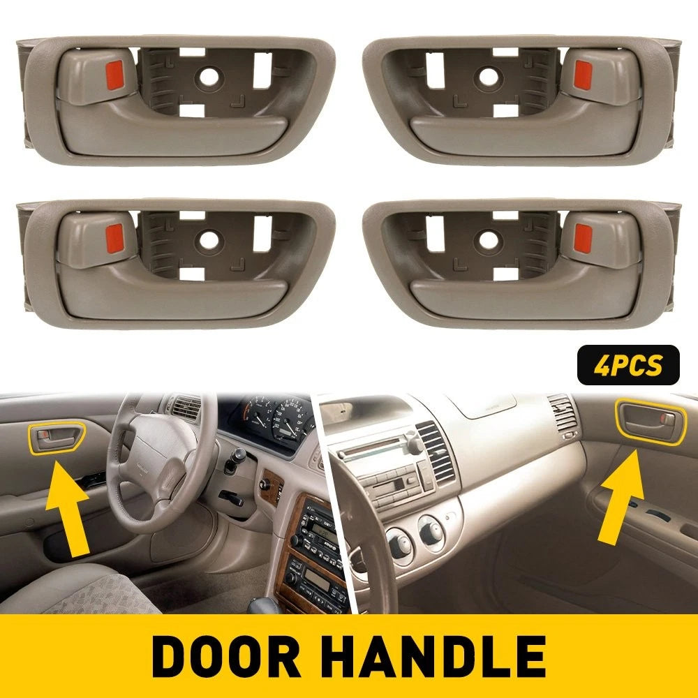 Door Set Handle For 2002-2006 Toyota Camry Front & Rear Inner Beige Plastic 4Pc 6B93BC-57
