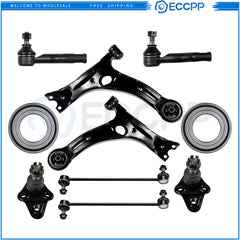 10Pcs Front Control Arm Ball Joint Tie Rod End Sway Bar For 00-05 Toyota Celica