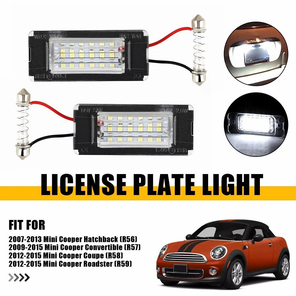 2X LED License Plate Lights White For 2012-2015 Mini Cooper Roadster R59 6000K A 6B93BC-57