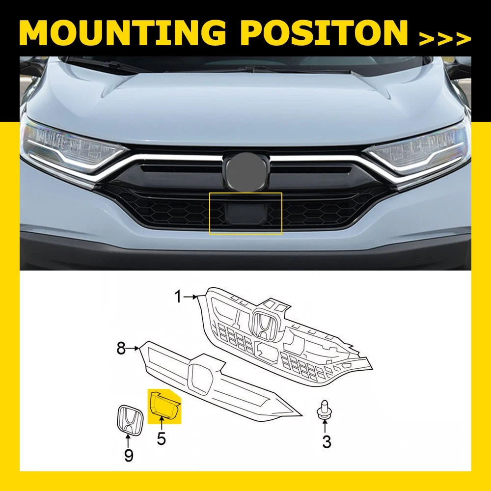 Grille Trim Molding Radar Hole Cover 71124-TLA-A50 For 2020 2021 2022 Honda CR-V 6B93BC-57