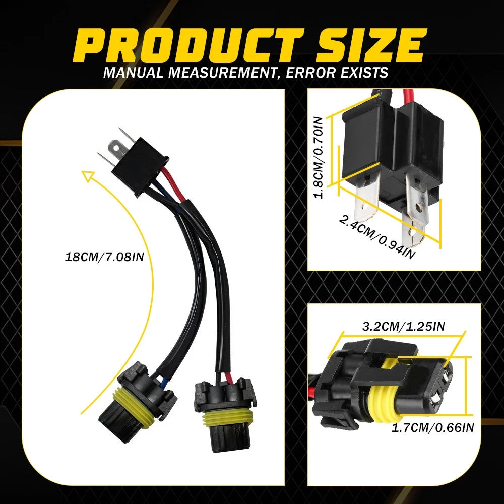 Conversion Wire 9003 to 9005 9006 Two Harness HeadLight Bulb Adapter Connector A 6B93BC-57