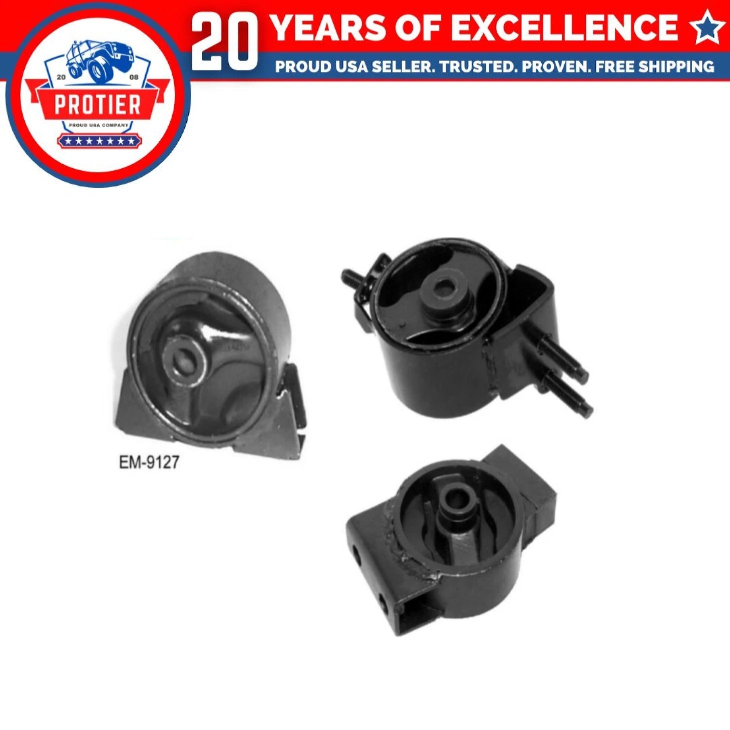 Engine Motor Mount Set 3PCS Compatible for 1989-1991 Toyota Camry 2.0L 4WD 6B93BC-57